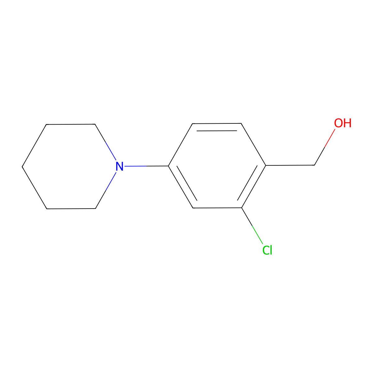 (2-Chloro-4-piperidinophenyl)methanol molecular structure, CAS 1135282-96-0