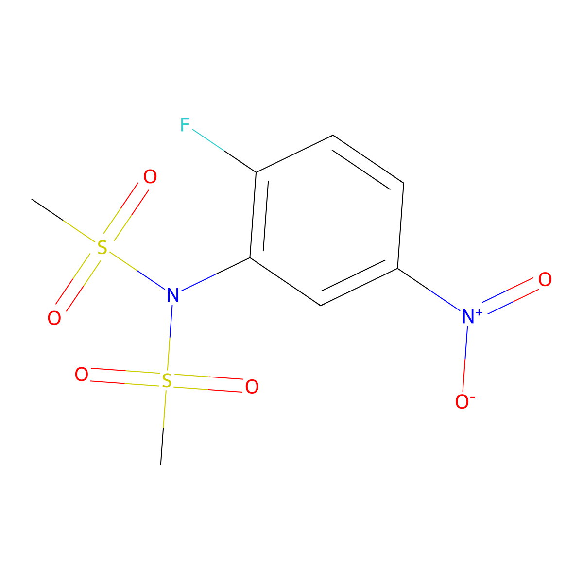 N-(2-fluoro-5-nitrophenyl)-N-(methylsulfonyl)methanesulfonamide molecular structure, CAS 1135282-97-1
