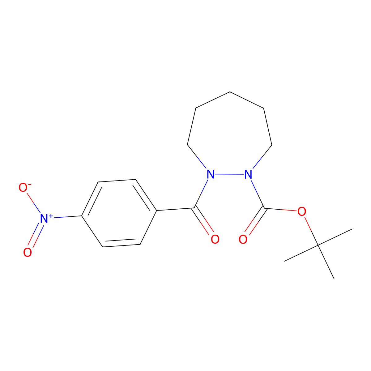 Tert-butyl 2-(4-nitrobenzoyl)-1,2-diazepane-1-carboxylate molecular structure, CAS 1135283-01-0