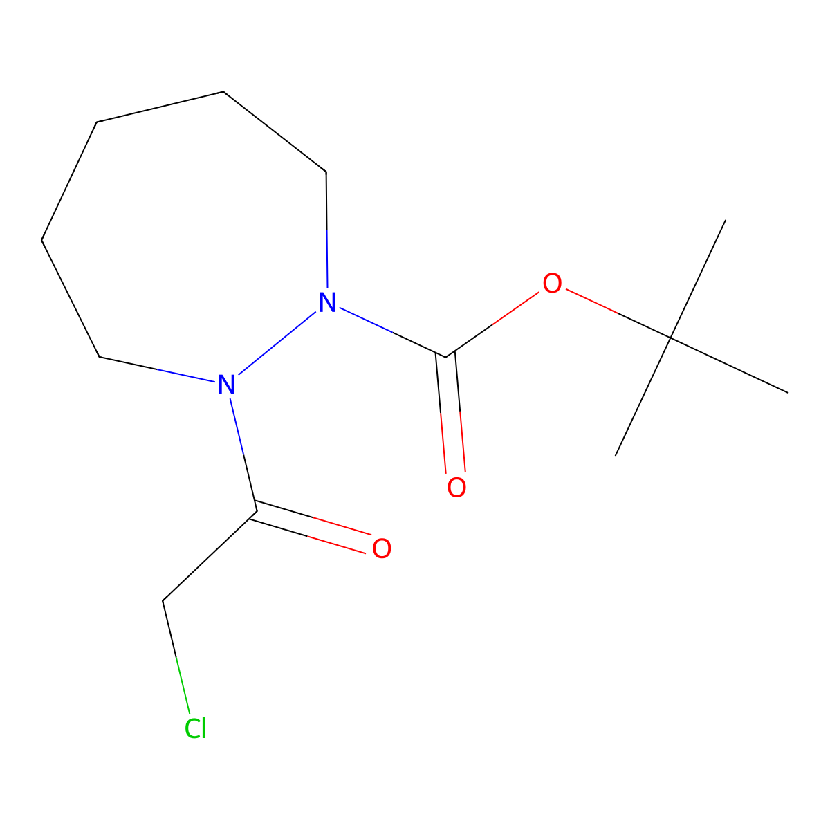 Tert-butyl 2-(2-chloroacetyl)-1,2-diazepane-1-carboxylate molecular structure, CAS 1135283-02-1