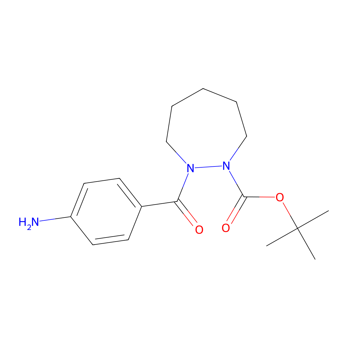Tert-butyl 2-(4-aminobenzoyl)-1,2-diazepane-1-carboxylate molecular structure, CAS 1135283-03-2