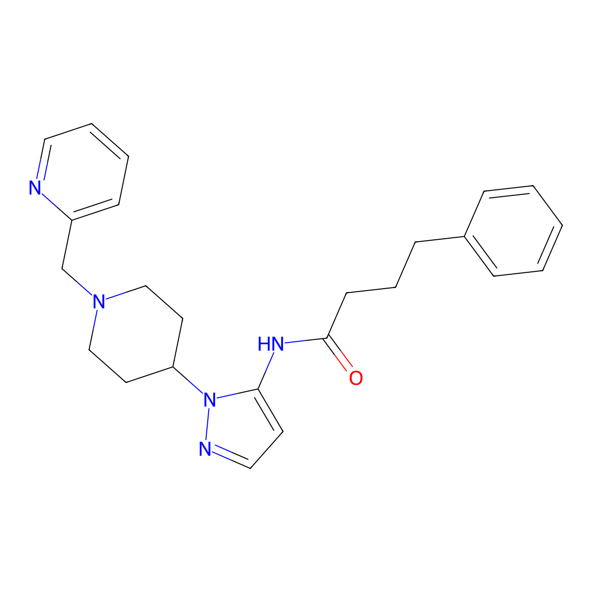 N-[1-[1-(2-Pyridinylmethyl)-4-piperidinyl]-1H-pyrazol-5-yl]benzenebutanamide molecular structure, CAS 1135283-04-3
