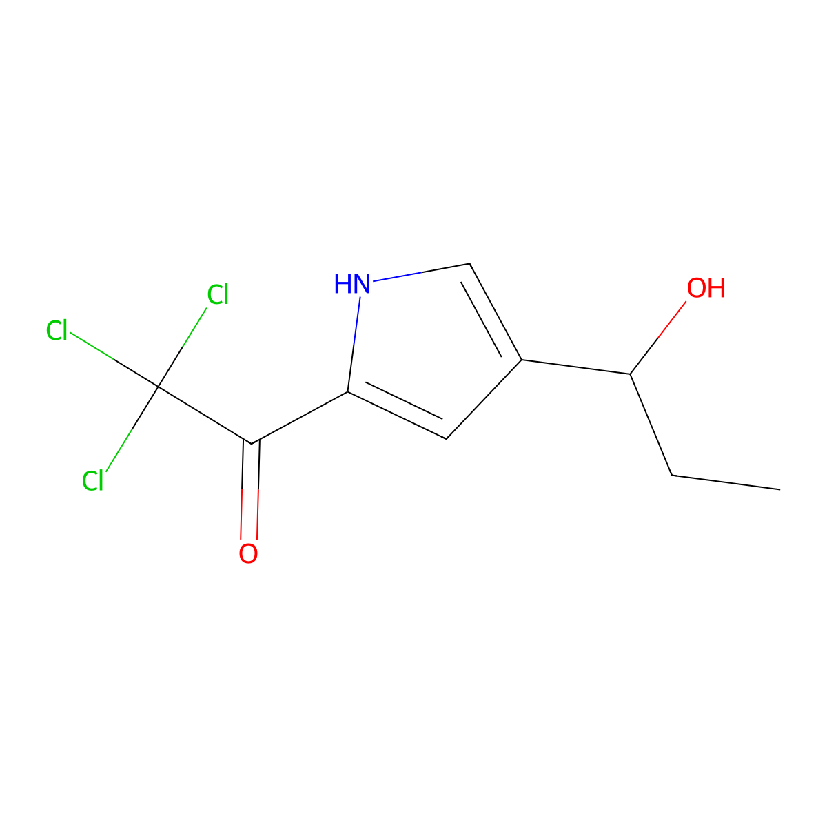 2,2,2-trichloro-1-[4-(1-hydroxypropyl)-1H-pyrrol-2-yl]-1-ethanone molecular structure, CAS 1135283-05-4