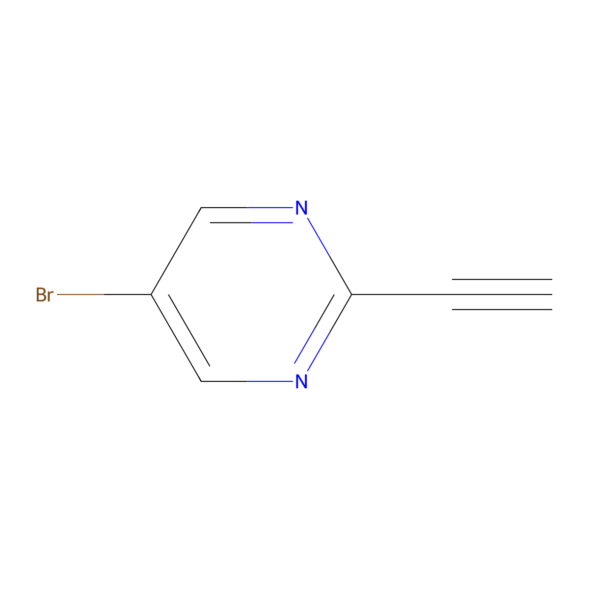 5-Bromo-2-ethynylpyrimidine molecular structure, CAS 1135283-08-7