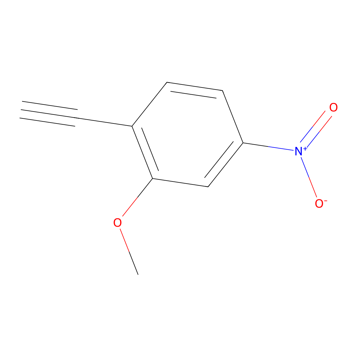 1-Ethynyl-2-methoxy-4-nitrobenzene molecular structure, CAS 1135283-10-1