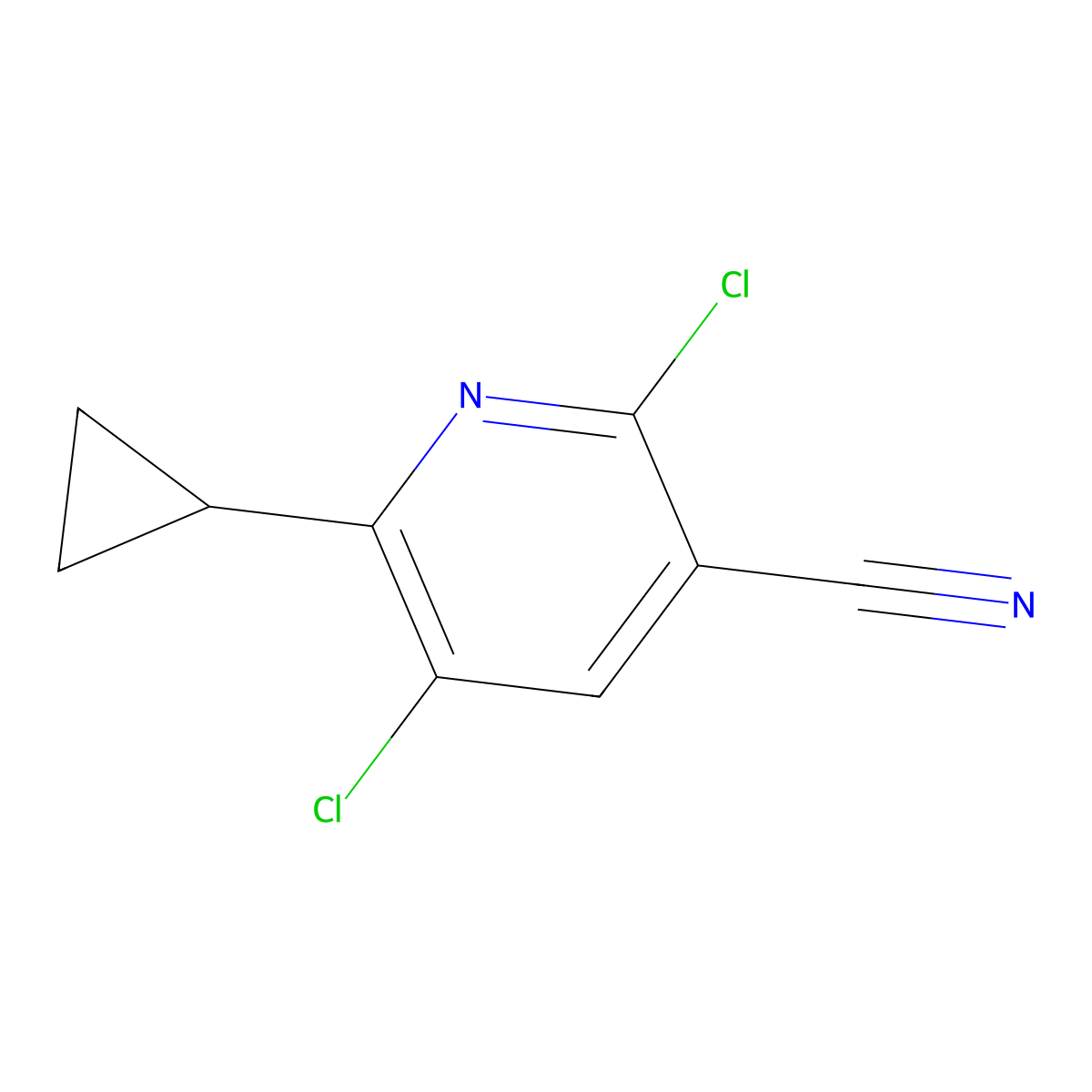 2,5-Dichloro-6-cyclopropylnicotinonitrile molecular structure, CAS 1135283-17-8