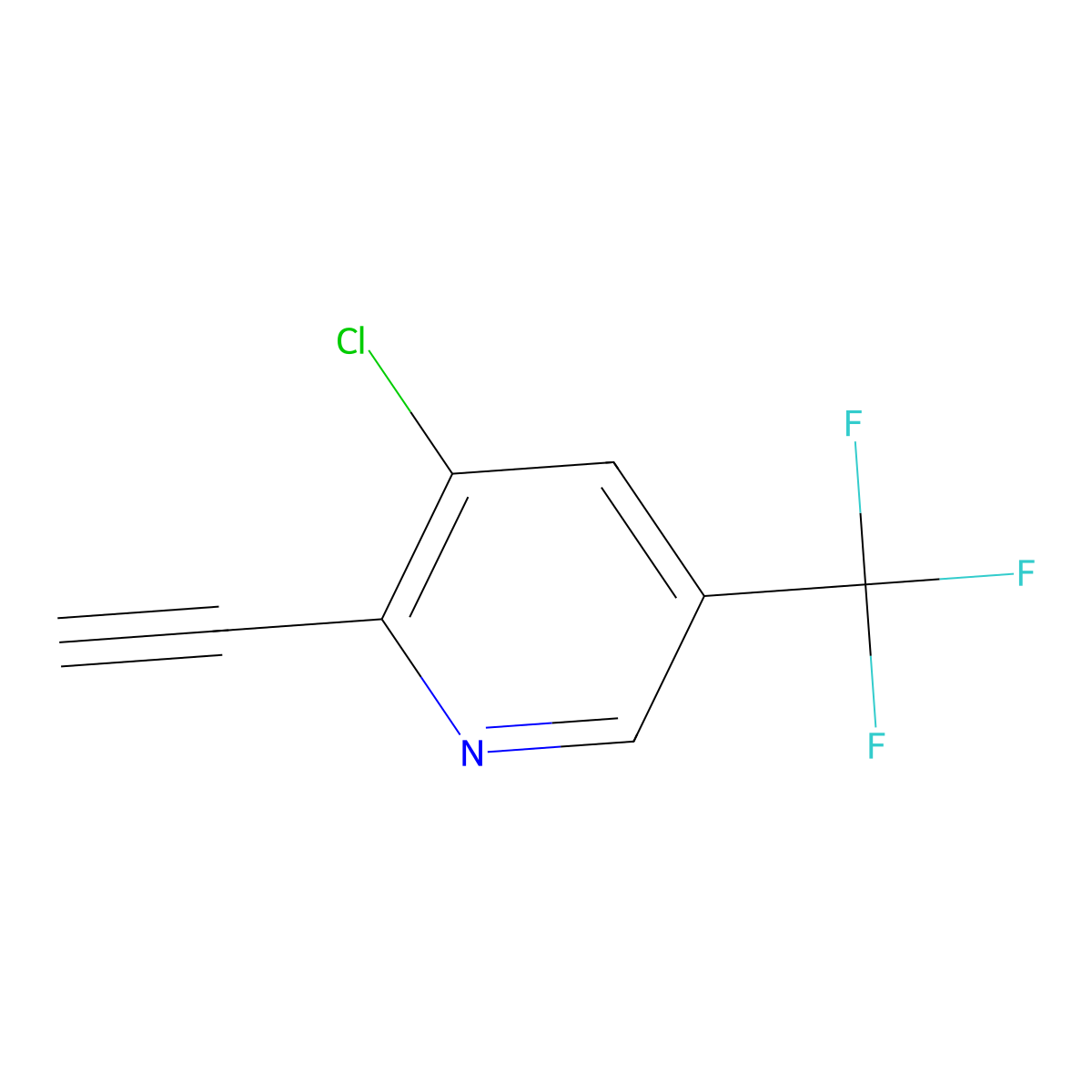 3-Chloro-2-ethynyl-5-(trifluoromethyl)pyridine molecular structure, CAS 1135283-18-9