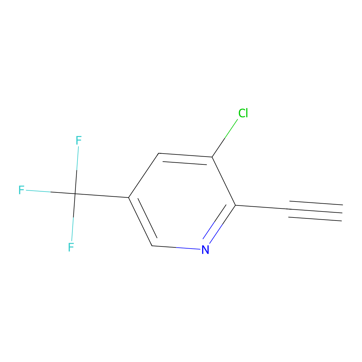 3-Chloro-2-ethynyl-5-(trifluoromethyl)pyridine molecular structure, CAS 1135283-18-9