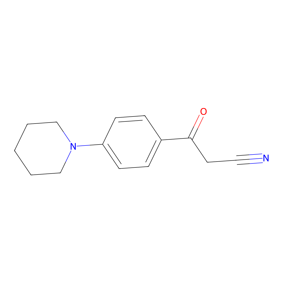 3-Oxo-3-(4-piperidinophenyl)propanenitrile molecular structure, CAS 1135283-23-6