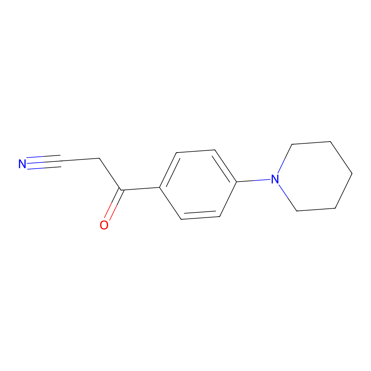 3-Oxo-3-(4-piperidinophenyl)propanenitrile molecular structure, CAS 1135283-23-6