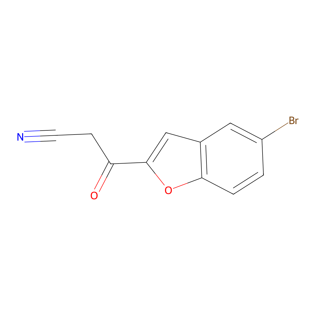 3-(5-Bromo-1-benzofuran-2-yl)-3-oxopropanenitrile molecular structure, CAS 1135283-25-8