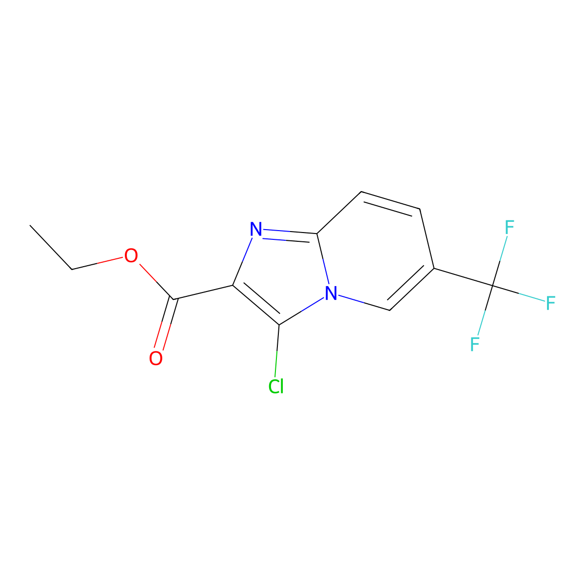 Ethyl 3-chloro-6-(trifluoromethyl)imidazo[1,2-a]pyridine-2-carboxylate molecular structure, CAS 1135283-40-7