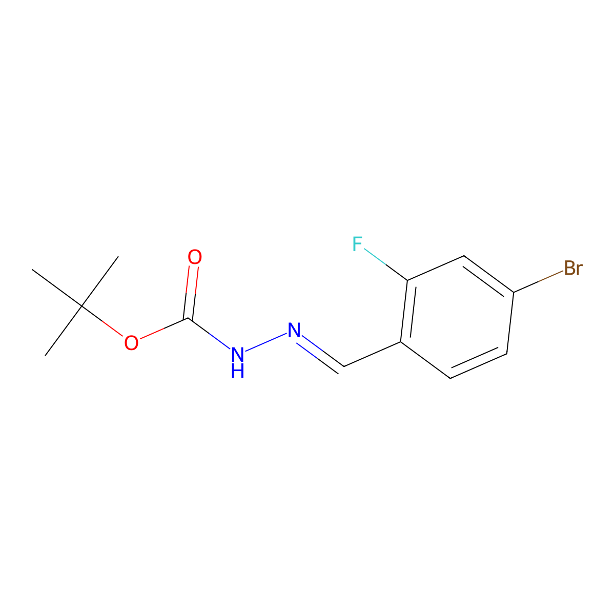 (E)-tert-Butyl 2-(4-bromo-2-fluorobenzylidene)hydrazinecarboxylate molecular structure, CAS 1135283-46-3
