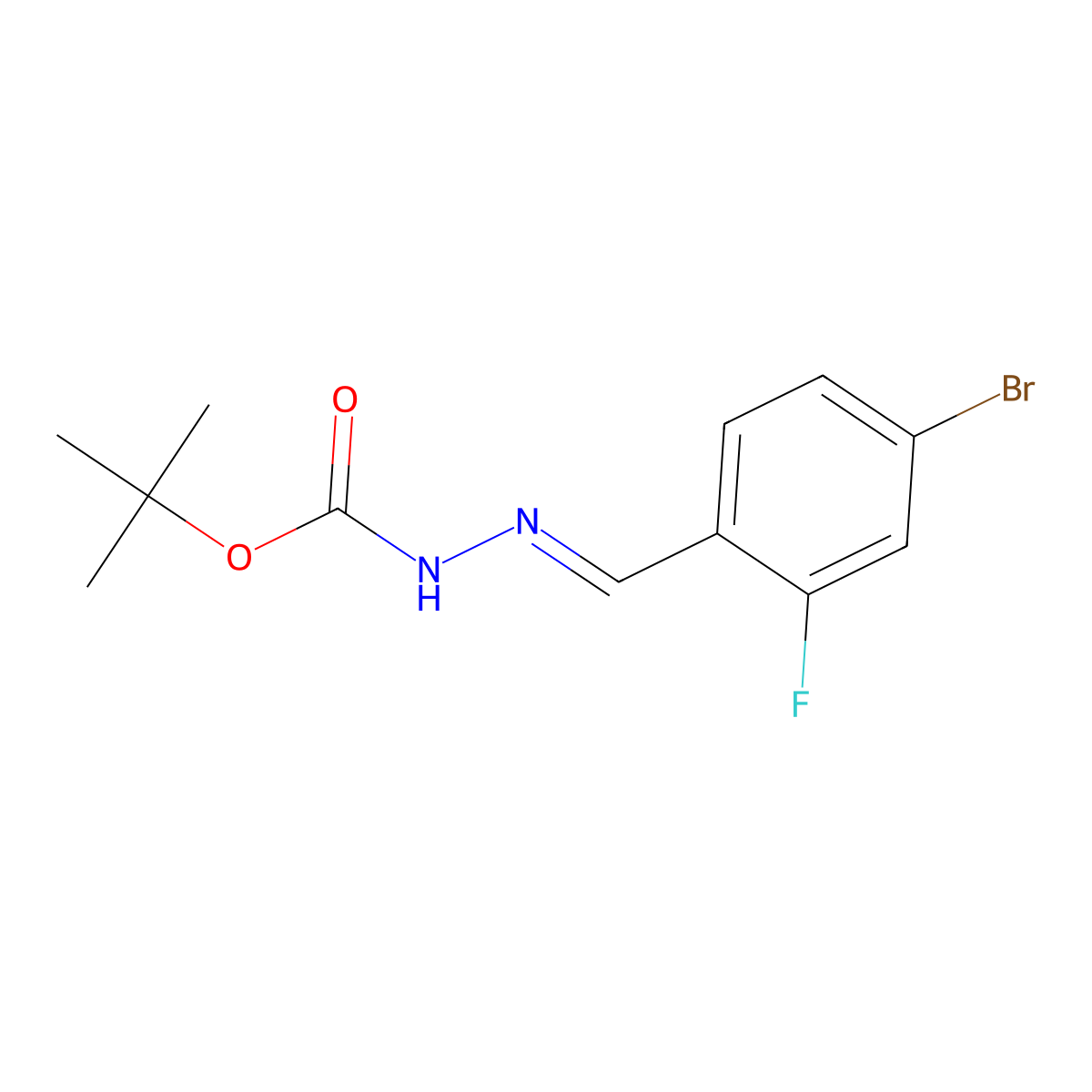 (E)-tert-Butyl 2-(4-bromo-2-fluorobenzylidene)hydrazinecarboxylate molecular structure, CAS 1135283-46-3