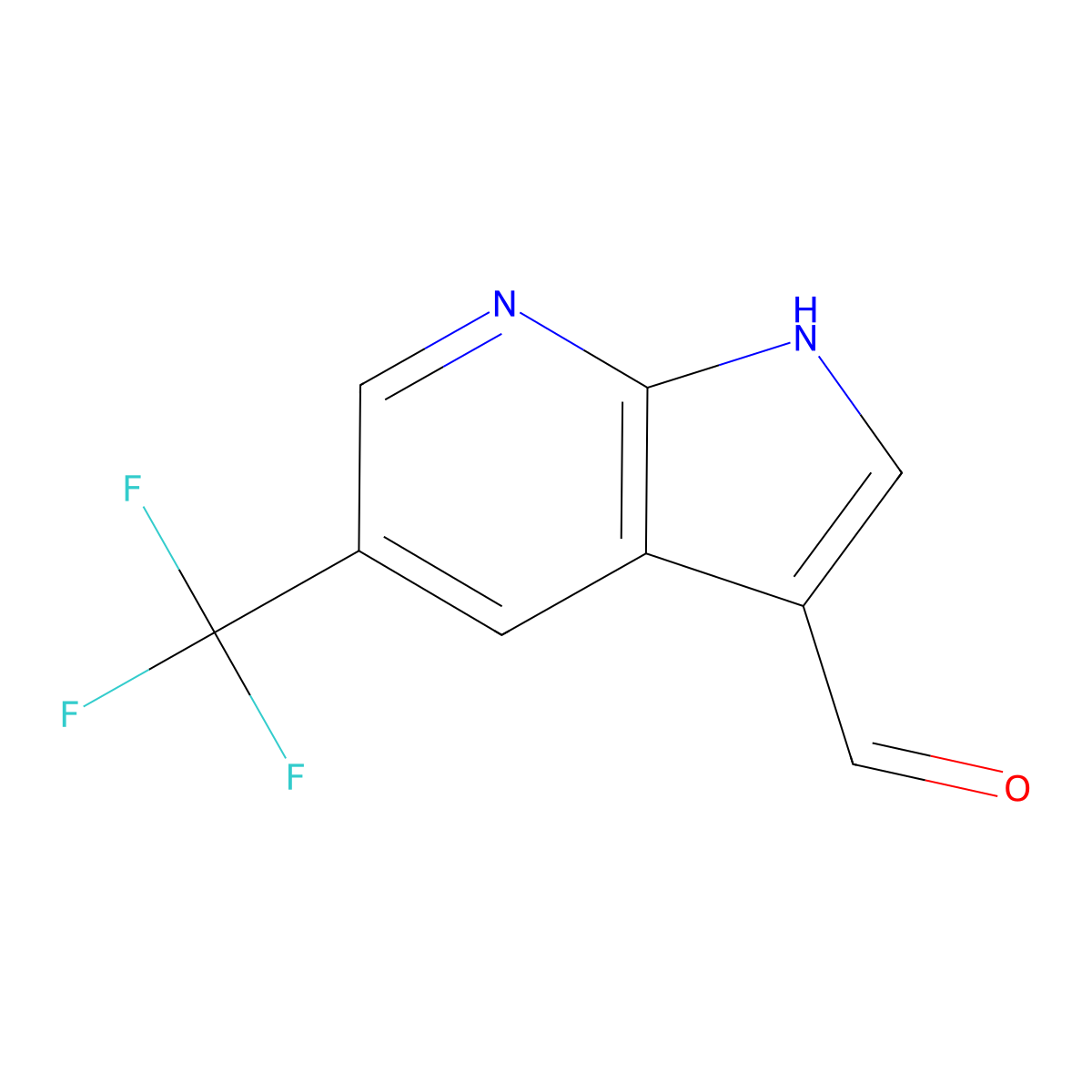 5-(Trifluoromethyl)-1H-pyrrolo[2,3-b]pyridine-3-carbaldehyde molecular structure, CAS 1135283-53-2