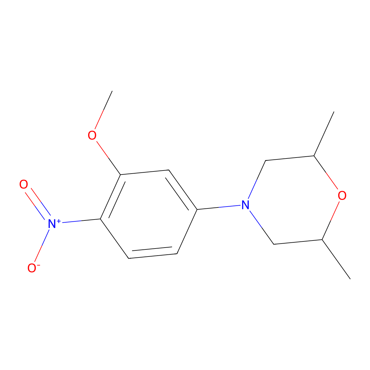 4-(3-Methoxy-4-nitrophenyl)-2,6-dimethylmorpholine molecular structure, CAS 1135283-59-8