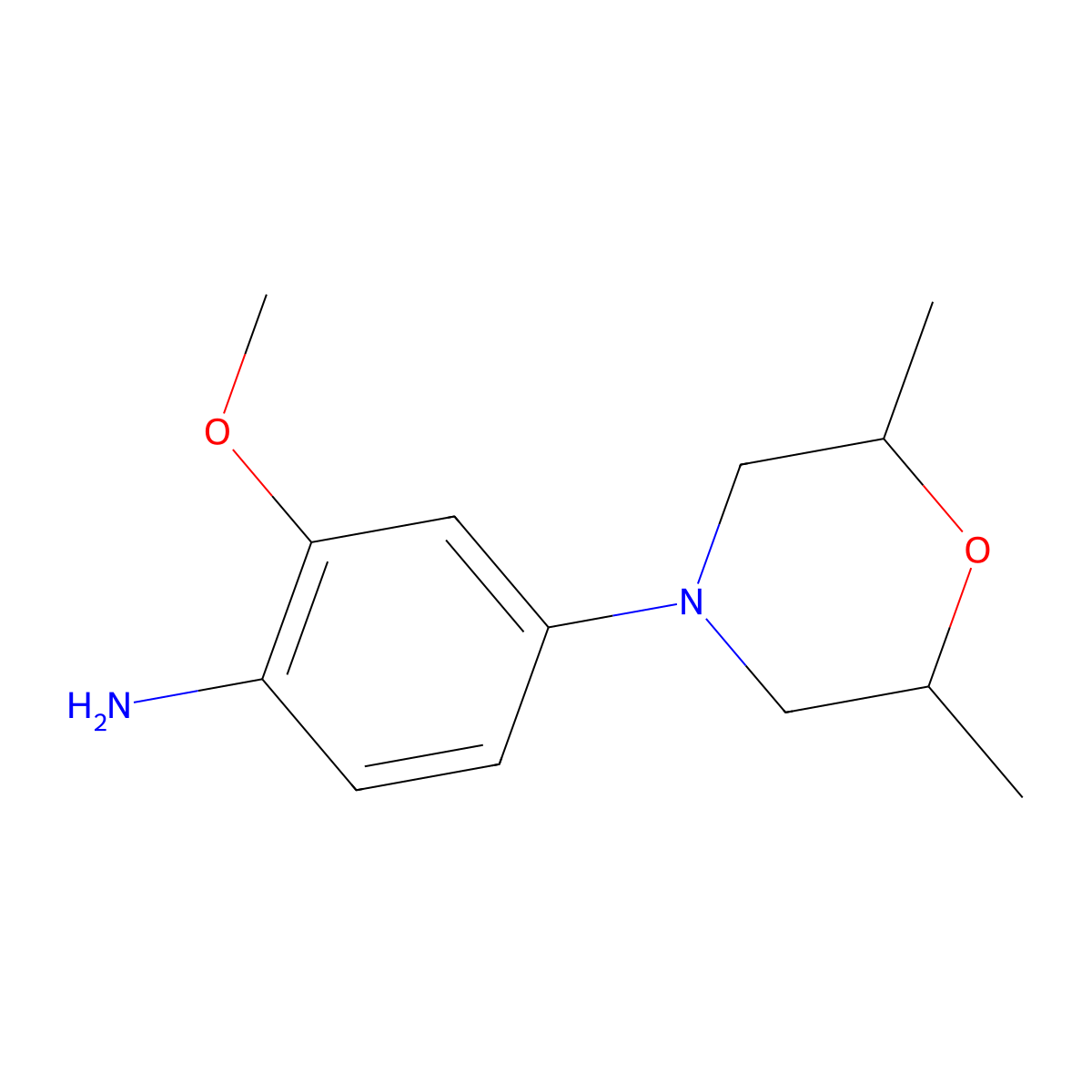 4-(2,6-Dimethylmorpholino)-2-methoxyphenylamine molecular structure, CAS 1135283-65-6