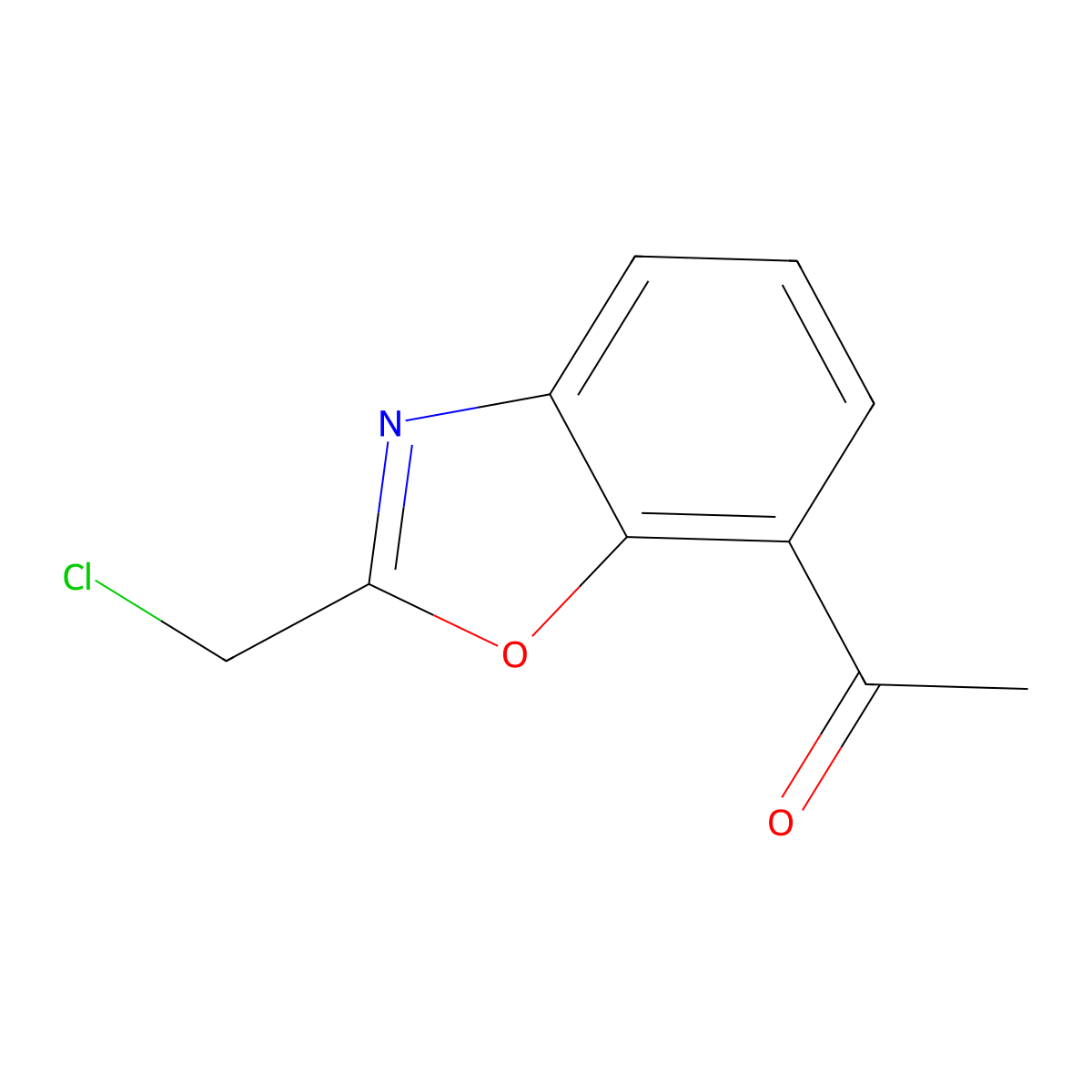 1-[2-(Chloromethyl)-1,3-benzoxazol-7-yl]-1-ethanone molecular structure, CAS 1135283-66-7