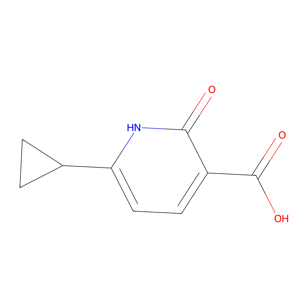6-Cyclopropyl-2-hydroxy-3-pyridinecarboxylic acid molecular structure, CAS 1135283-67-8