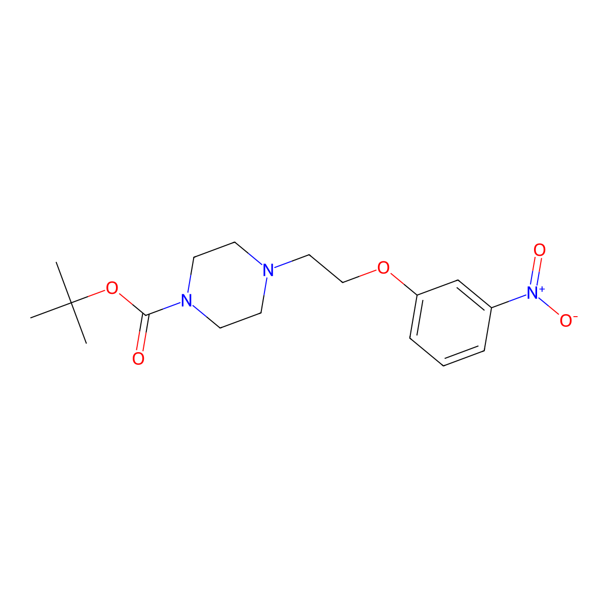 tert-butyl 4-[2-(3-nitrophenoxy)ethyl]tetrahydro-1(2H)-pyrazinecarboxylate molecular structure, CAS 1135283-71-4
