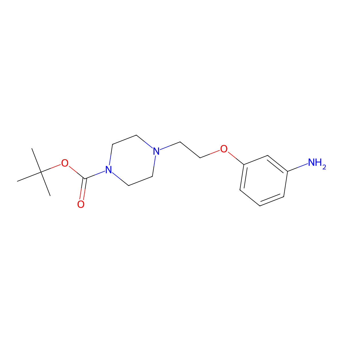 Tert-butyl 4-[2-(3-aminophenoxy)ethyl]piperazine-1-carboxylate molecular structure, CAS 1135283-72-5