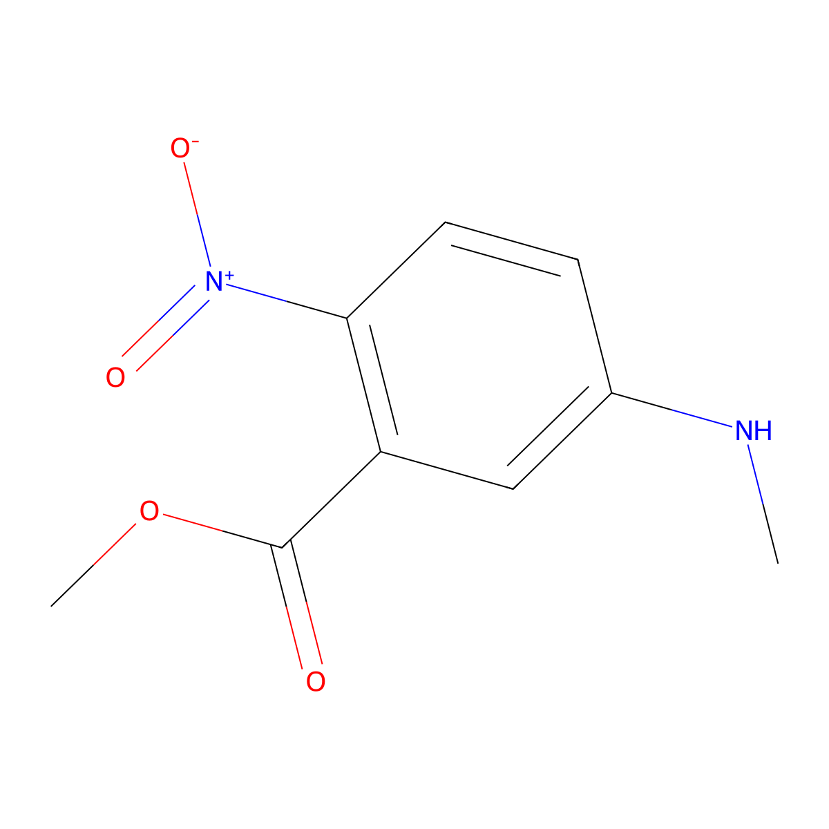 Methyl 5-(methylamino)-2-nitrobenzoate molecular structure, CAS 1135283-73-6