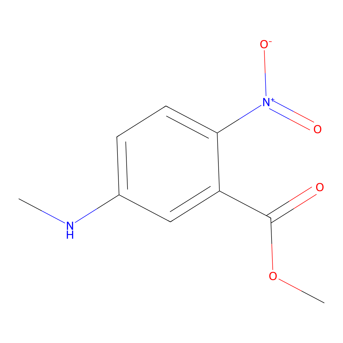 Methyl 5-(methylamino)-2-nitrobenzoate molecular structure, CAS 1135283-73-6