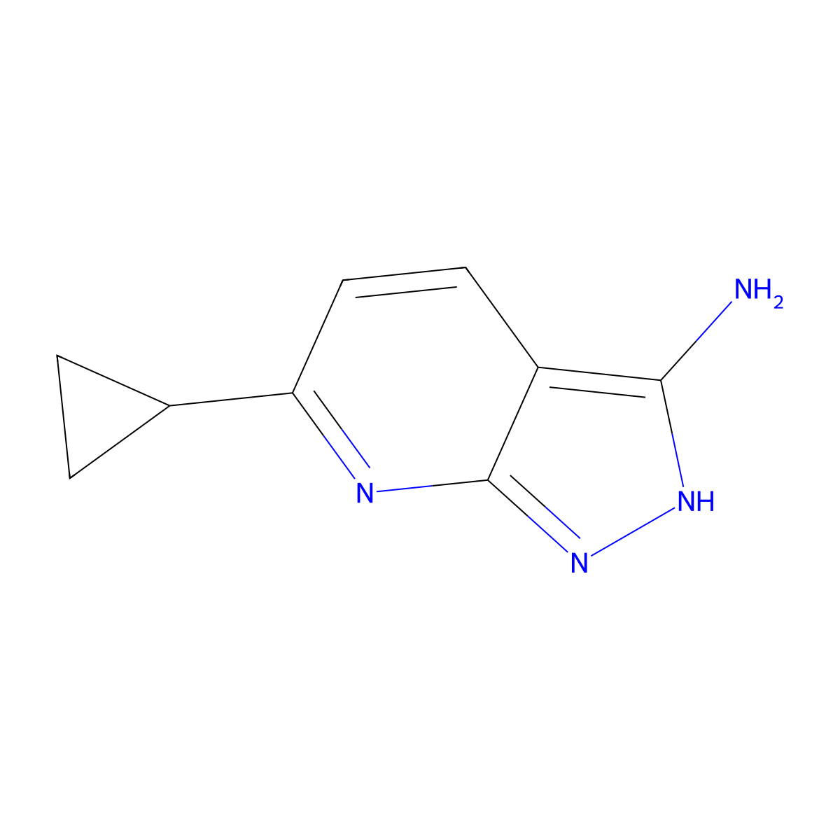 6-cyclopropyl-1H-pyrazolo[3,4-b]pyridin-3-amine molecular structure, CAS 1135283-75-8