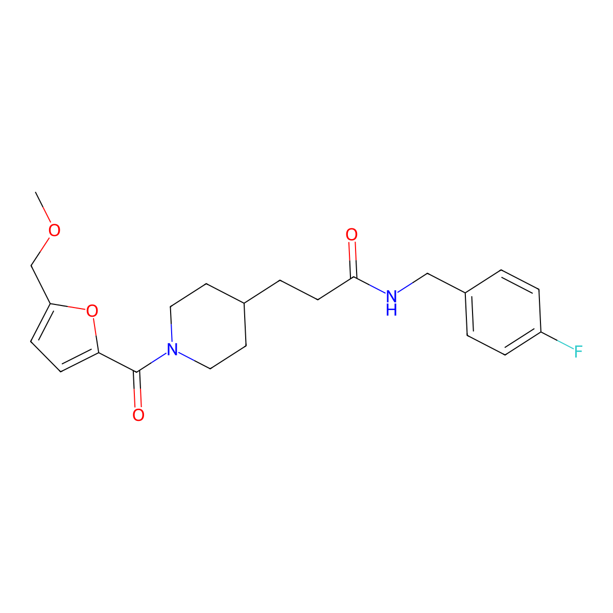 N-[(4-Fluorophenyl)methyl]-1-[[5-(methoxymethyl)-2-furanyl]carbonyl]-4-piperidinepropanamide molecular structure, CAS 1135283-76-9