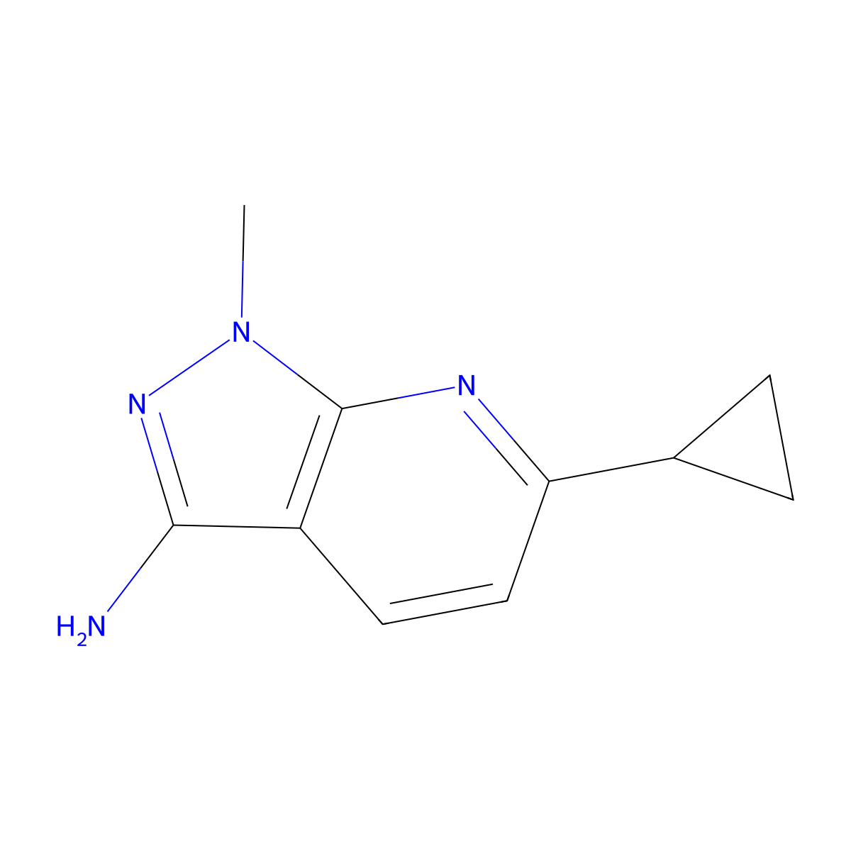 6-Cyclopropyl-1-methyl-1H-pyrazolo[3,4-b]pyridin-3-amine molecular structure, CAS 1135283-77-0