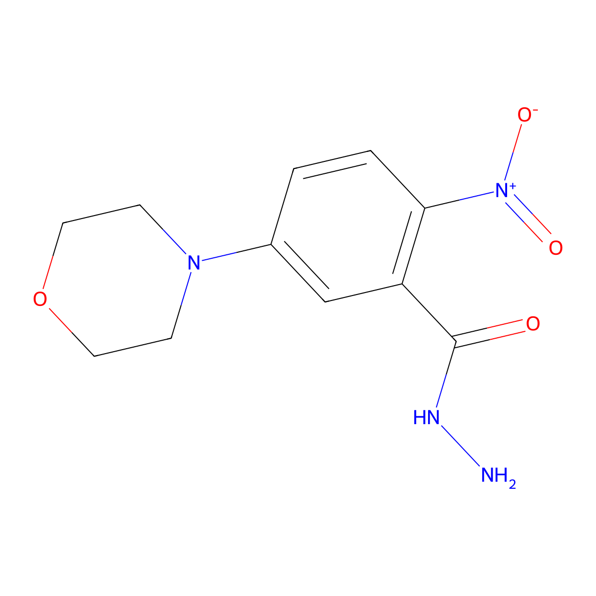 5-Morpholino-2-nitrobenzenecarbohydrazide molecular structure, CAS 1135283-85-0
