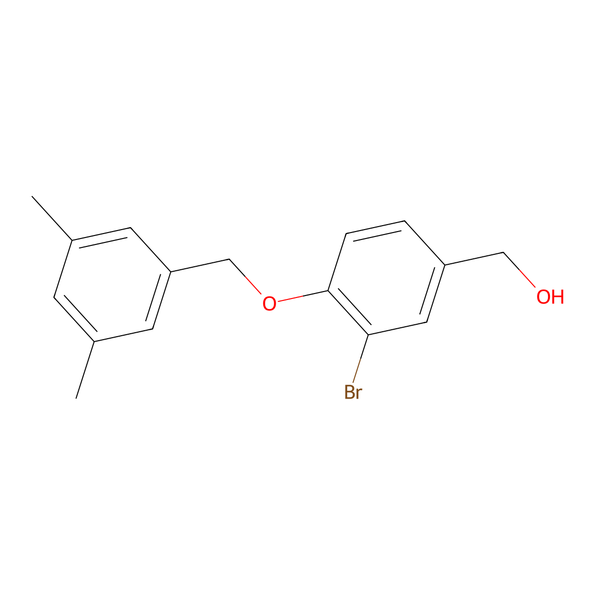 (3-Bromo-4-((3,5-dimethylbenzyl)oxy)phenyl)methanol molecular structure, CAS 1135283-86-1