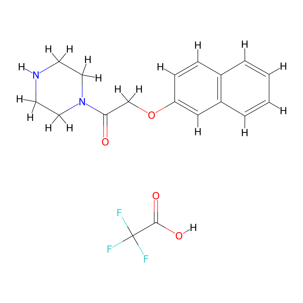 2-(Naphthalen-2-yloxy)-1-(piperazin-1-yl)ethanone 2,2,2-trifluoroacetate molecular structure, CAS 1135289-91-6