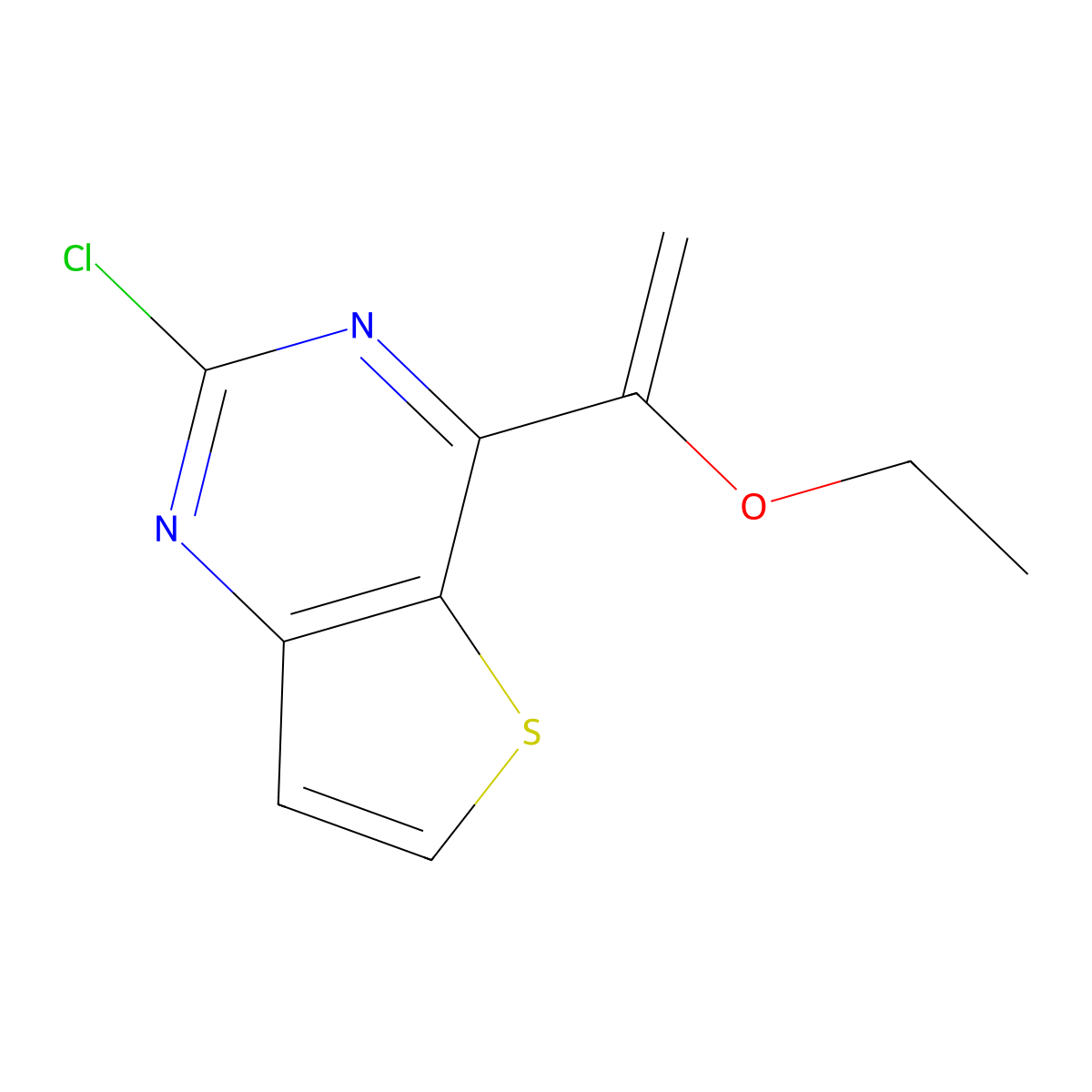 2-Chloro-4-(1-ethoxy-vinyl)thieno[3,2-d]pyrimidine molecular structure, CAS 1135299-22-7