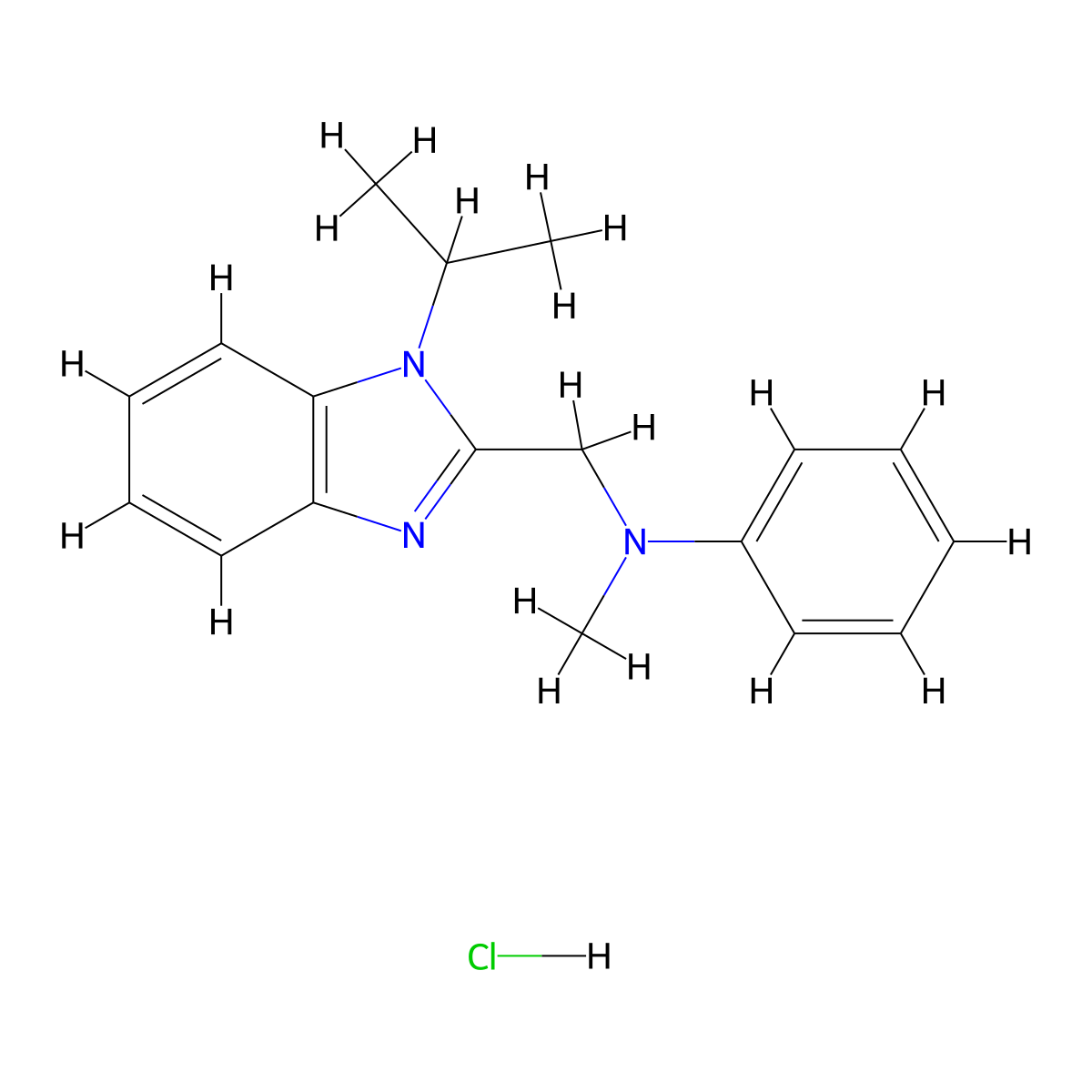 N-methyl-N-{[1-(propan-2-yl)-1H-1,3-benzodiazol-2-yl]methyl}aniline hydrochloride molecular structure, CAS 1135301-68-6