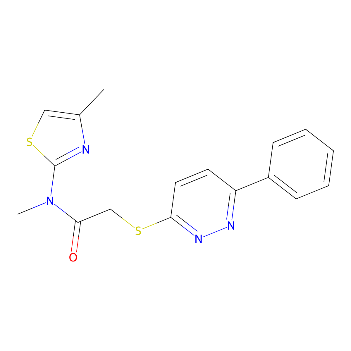 N-methyl-N-(4-methyl-2-thiazolyl)-2-[(6-phenyl-3-pyridazinyl)thio]acetamide molecular structure, CAS 1135304-61-8