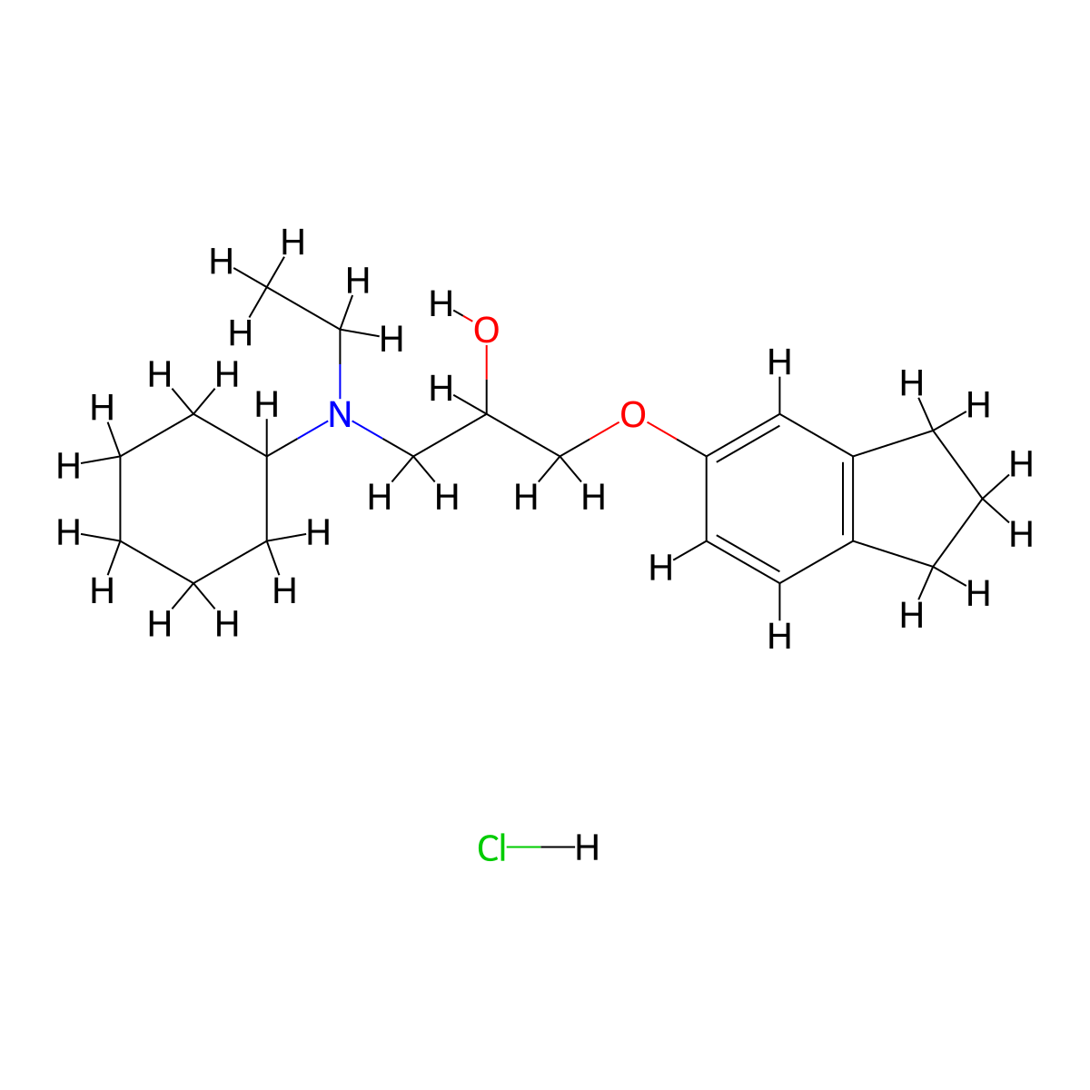 1-[Cyclohexyl(ethyl)amino]-3-(2,3-dihydro-1H-inden-5-yloxy)propan-2-OL hydrochloride molecular structure, CAS 1135309-87-3