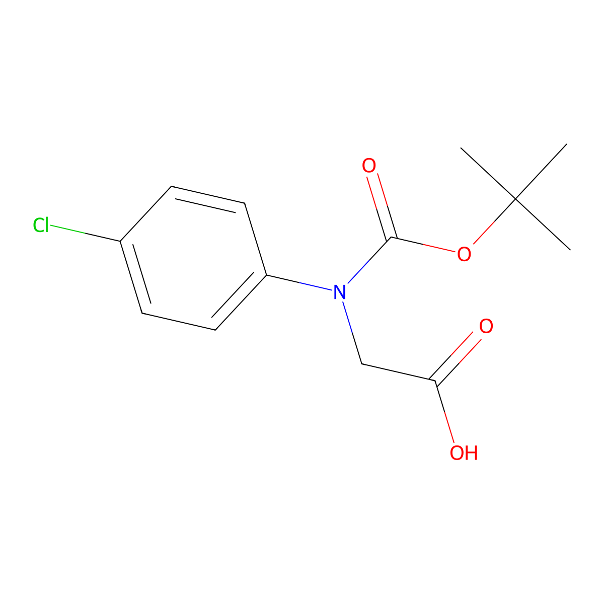 2-{[(Tert-butoxy)carbonyl](4-chlorophenyl)amino}acetic acid molecular structure, CAS 1135310-18-7
