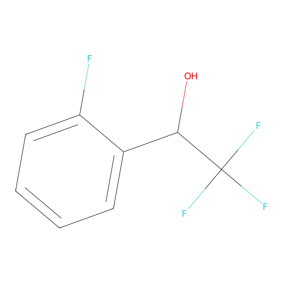 (1R)-2,2,2-trifluoro-1-(2-fluorophenyl)ethan-1-ol molecular structure, CAS 1135312-05-8