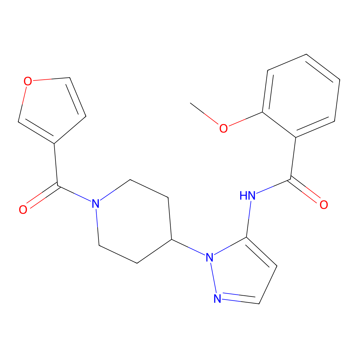 N-[1-[1-(3-Furanylcarbonyl)-4-piperidinyl]-1H-pyrazol-5-yl]-2-methoxybenzamide molecular structure, CAS 1135316-82-3