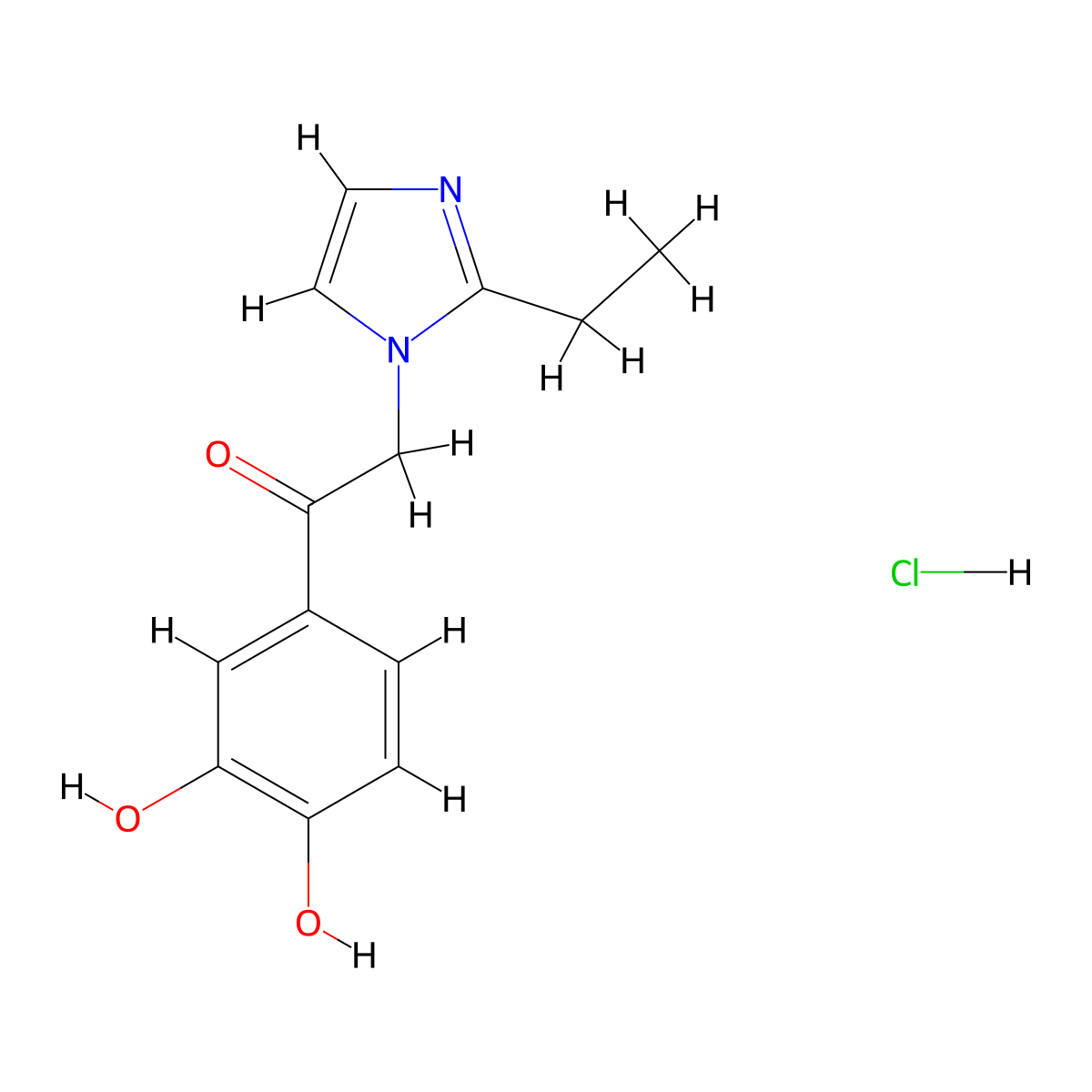 1-(3,4-Dihydroxyphenyl)-2-(3-ethyl-1H-pyrazol-1-yl)ethanone hydrochloride molecular structure, CAS 1135318-57-8