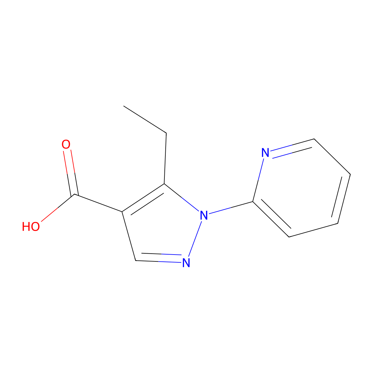 5-Ethyl-1-(2-pyridinyl)-1H-pyrazole-4-carboxylic acid molecular structure, CAS 1135324-06-9