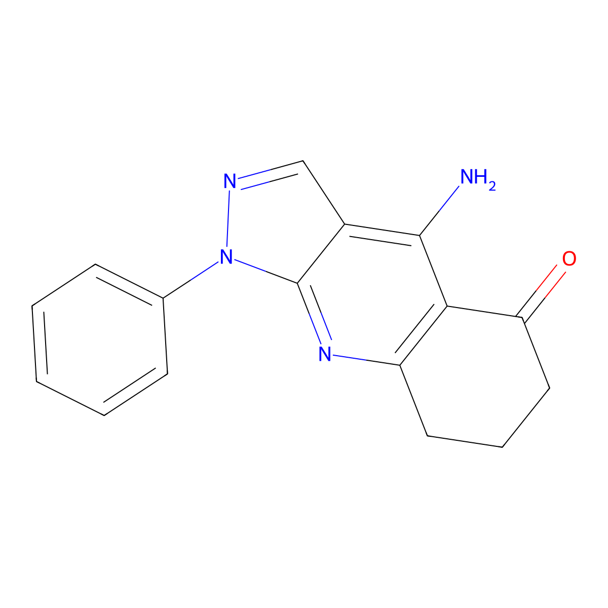 4-amino-1-phenyl-1,6,7,8-tetrahydro-5H-pyrazolo[3,4-b]quinolin-5-one molecular structure, CAS 1135334-12-1