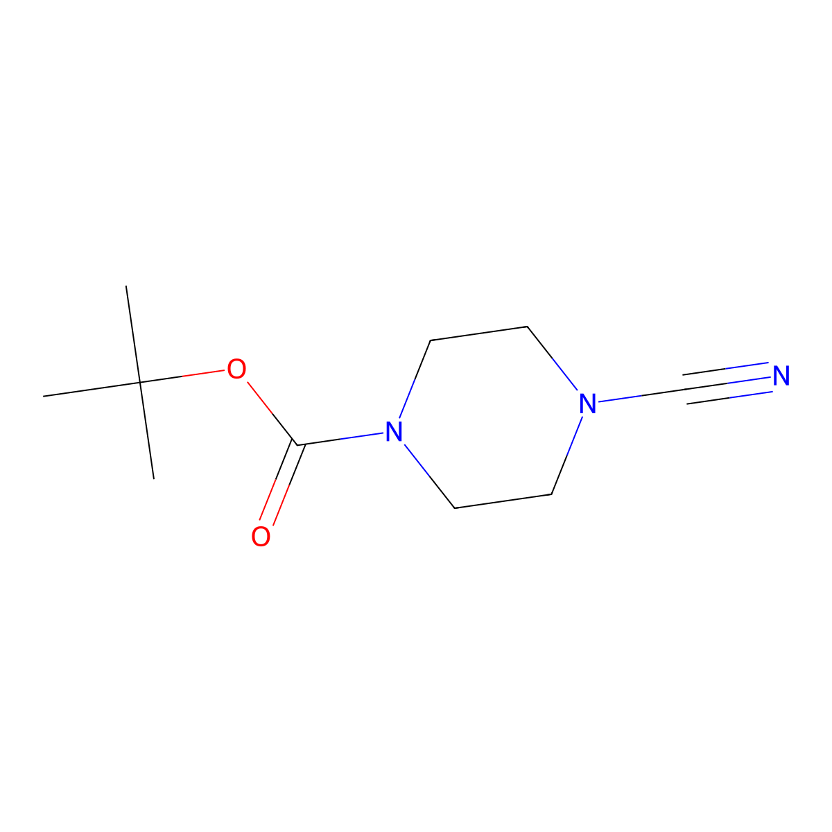 tert-Butyl 4-cyanopiperazine-1-carboxylate molecular structure, CAS 113534-02-4