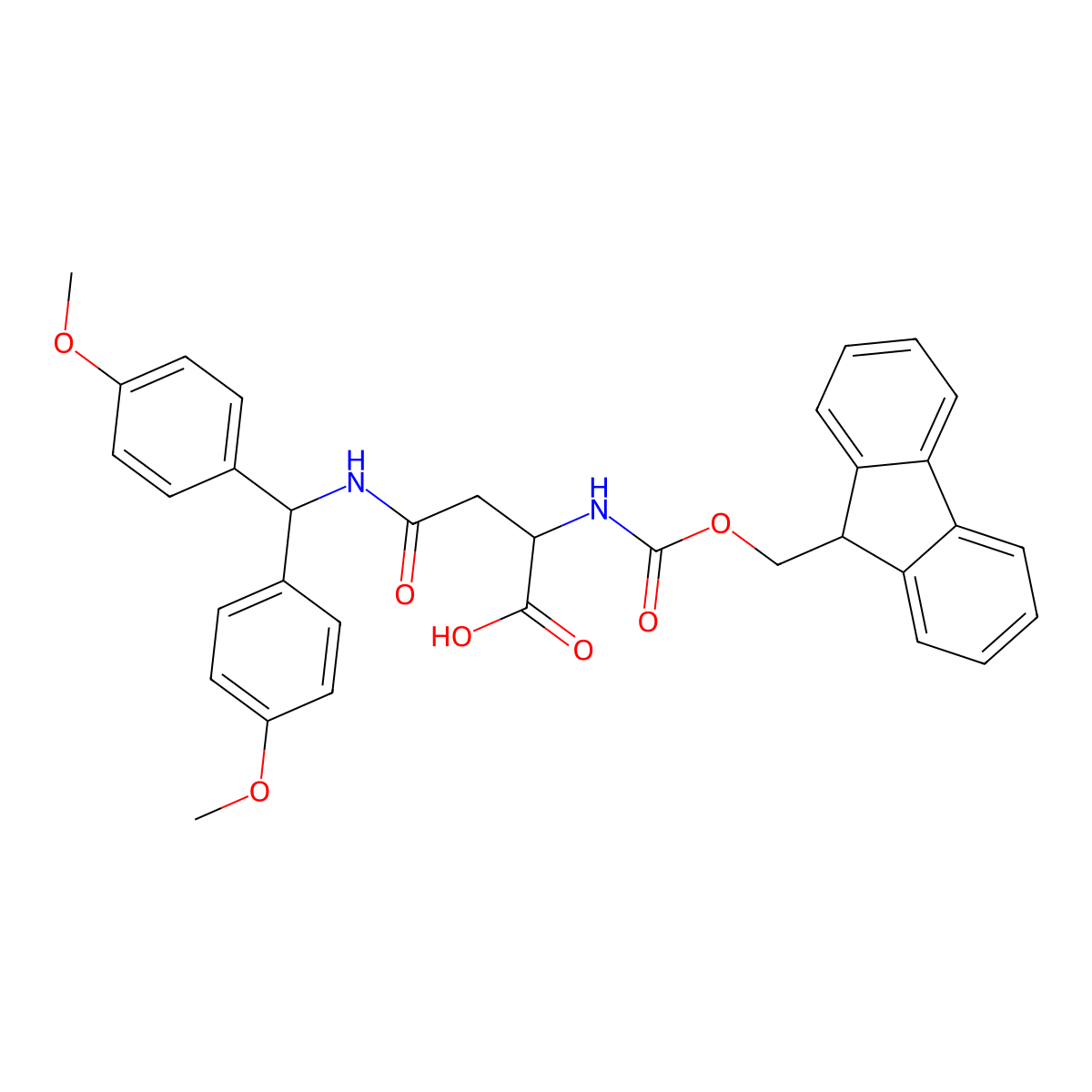 Fmoc-Asn(Dod)-OH molecular structure, CAS 113534-16-0
