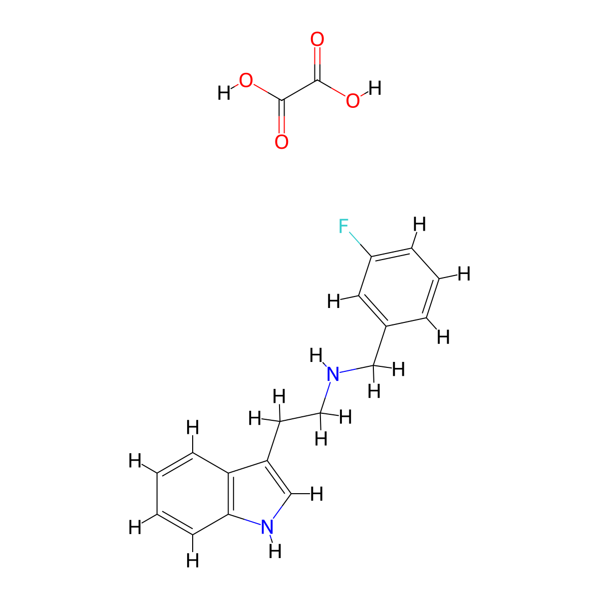 (3-Fluoro-benzyl)-[2-(1H-indol-3-YL)-ethyl]-amine oxalate molecular structure, CAS 1135347-26-0