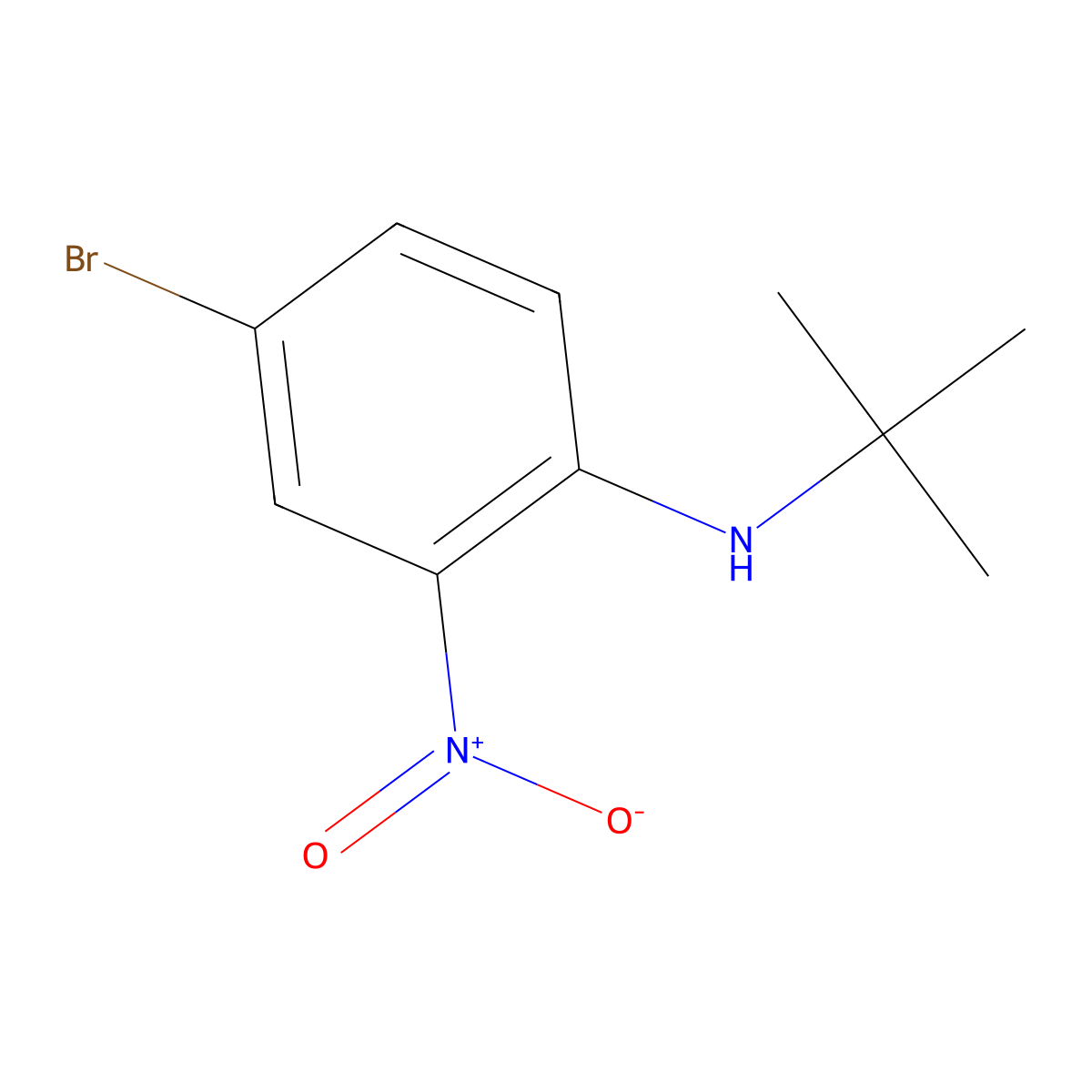 4-bromo-N-(tert-butyl)-2-nitroaniline molecular structure, CAS 1135351-95-9
