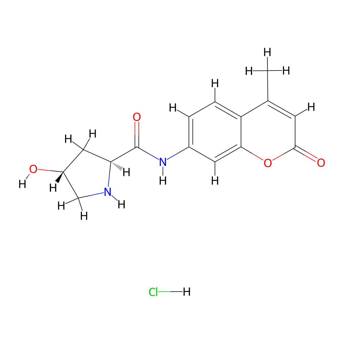 L-Hydroxyproline 7-amido-4-methylcoumarin hydrochloride molecular structure, CAS 1135372-06-3
