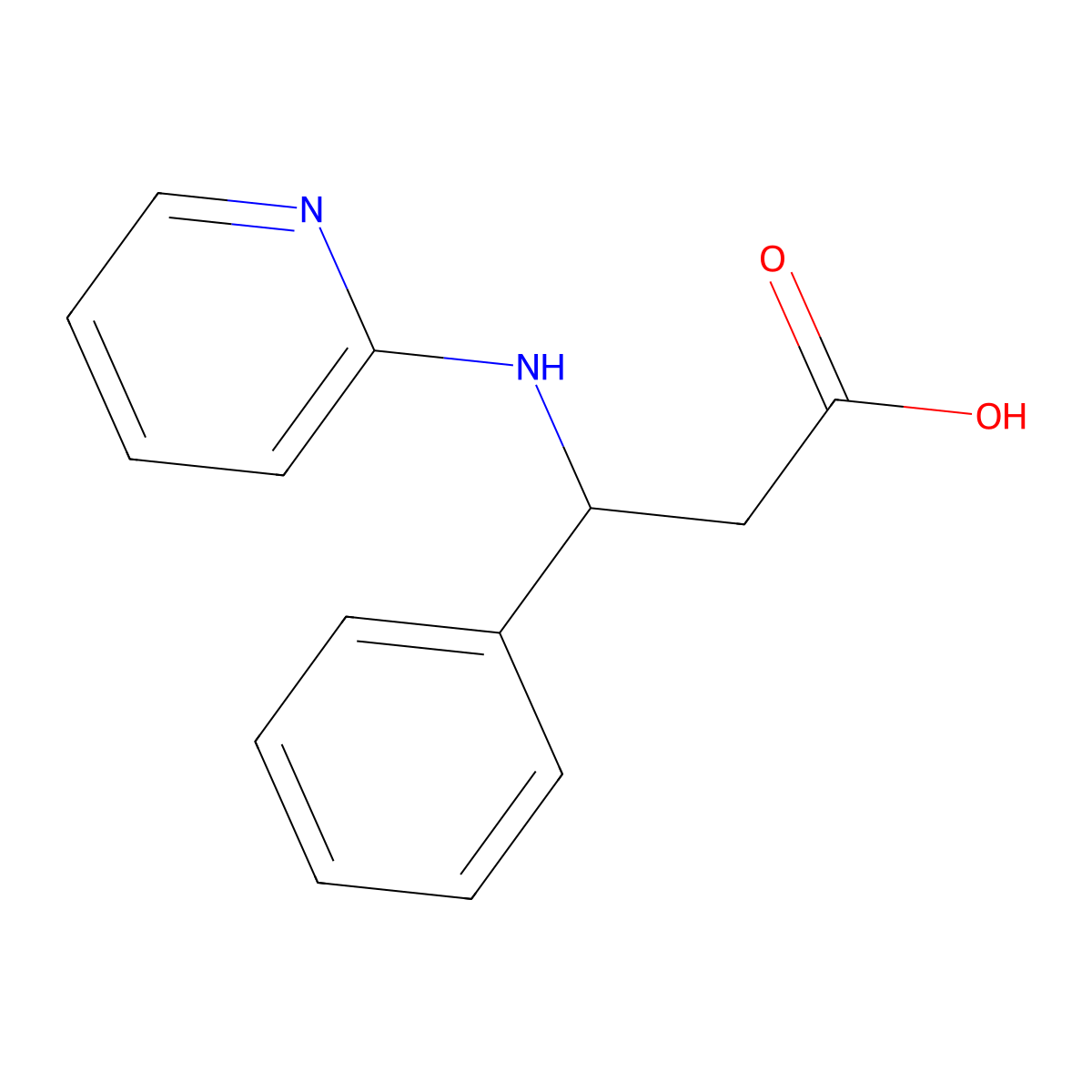 3-Phenyl-3-(pyridin-2-ylamino)propanoic acid molecular structure, CAS 1135400-24-6