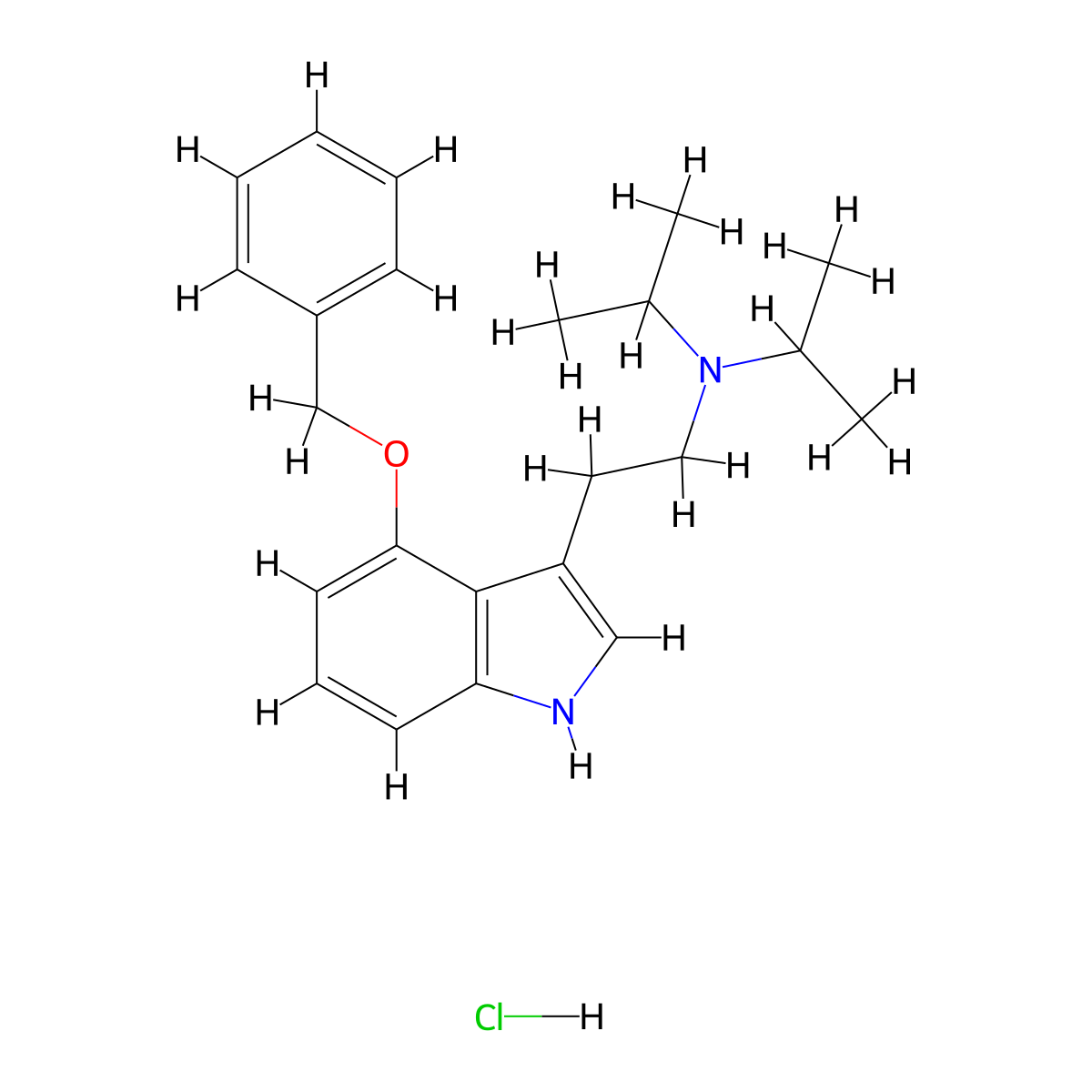 4-Benzyloxy-N,N-diisopropyltryptamine hydrochloride molecular structure, CAS 1135427-12-1